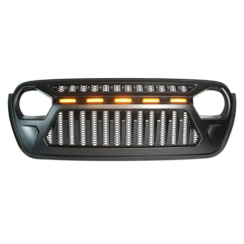 Car grills accessories Front Grille with LED Lights for Jeep Wrangler JL 2018 2019 2020 2021 2022 2023