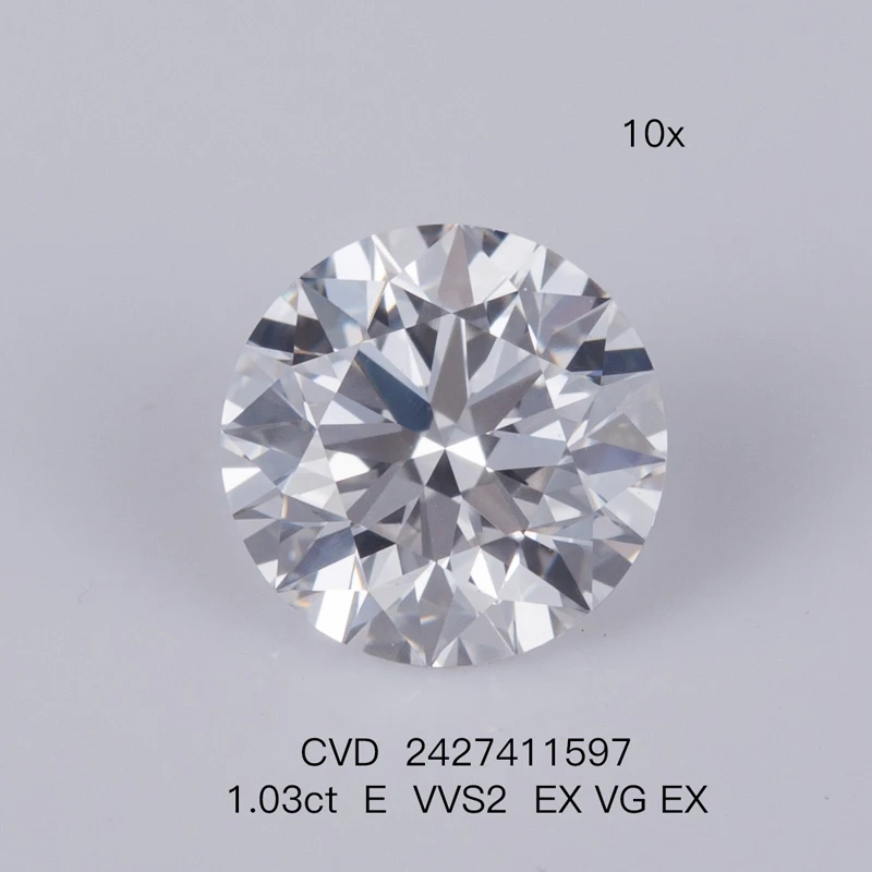 HQ GEMS 1.03 Carat Lab Created Diamond Grown CVD GIA D VVS2