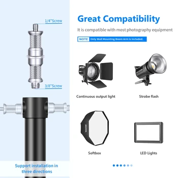 Neewer 130cm Triangle Wall Mounting Arm With Triangle Base for Studio Video Strobe Flash Softbox Umbrella Light Stand detail image