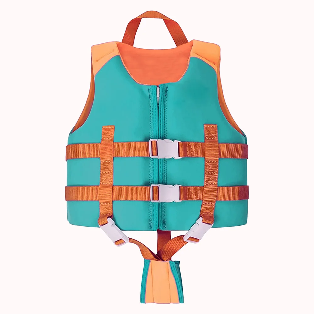 odm custom neoprene kids swim training suit epe foam float vest for toddler boys girls safety life jacket for baby children-6
