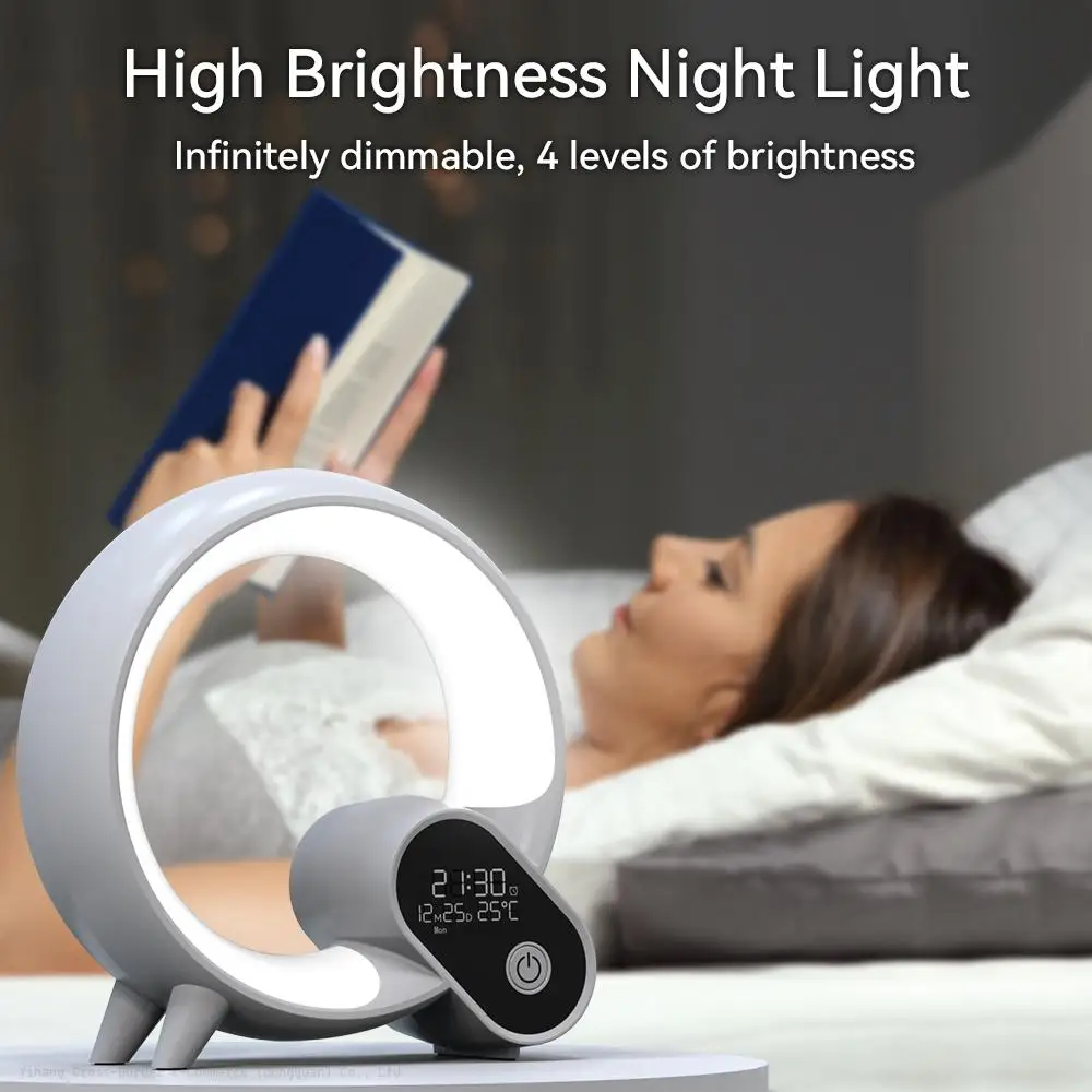 Sveglia Simulazione Alba Con Luci Colorate, 12 Suoni Naturali E Bluetooth – Comodino Con Doppio Display E Telecomando