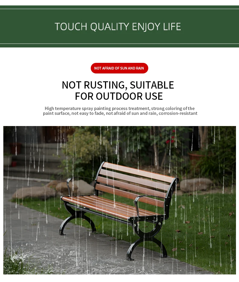 product not easily faded cast aluminum chair legs kirsite outdoor garden benches with backrest-61