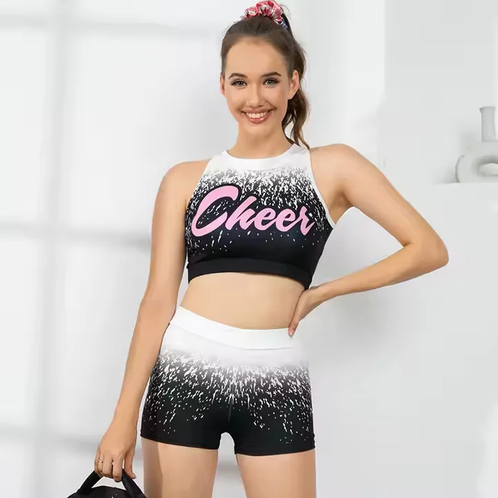 Sublimation Performing Dance Wears Different Colors Cheer Tracksuits Dance Studio Team Practice Includes Leotard