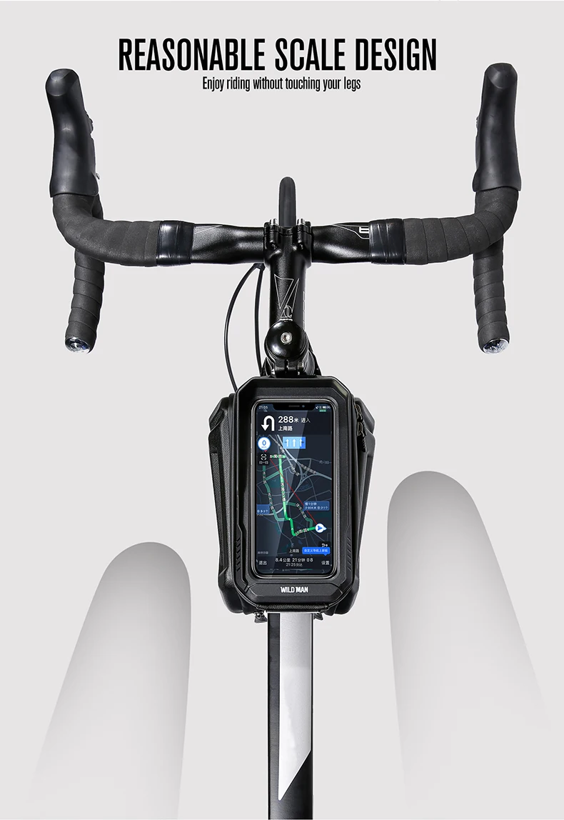 Wild man xt6 wodoodporna torba na ramę rowerową z touchscreenem_voghion.com