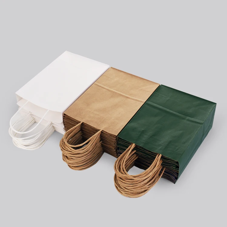 Custom Brown Kraft Paper Bag With Handle,Eco Friendly Flat Handle Food ...