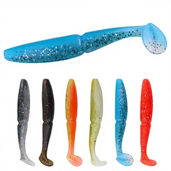 For SO020 Printed ABS Artificial Soft Baits T-Tail Fishing Lures for Sea Fishing Lake & Stream-5pcs/bag 8cm 5.7g – Soft Lure – view 5