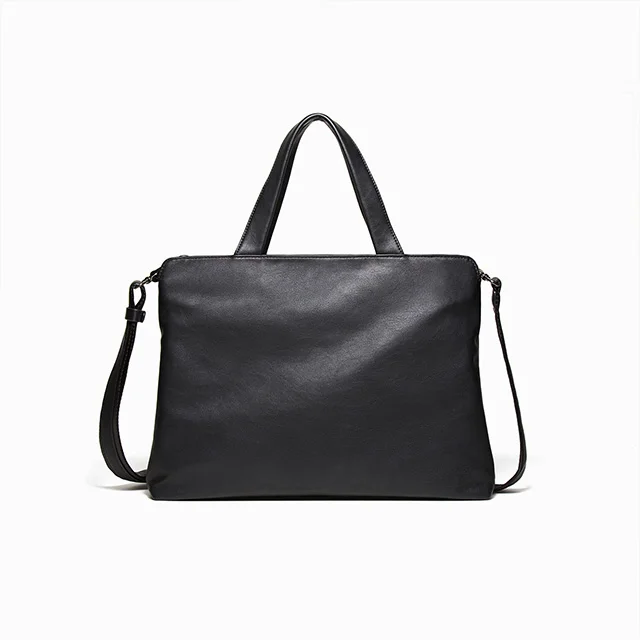 定制豪华黑色办公室软皮商务公文包笔记本电脑文件轻薄简约男用手袋 Buy 高档办公笔记本电脑公文包 柔软pu皮革商务公文包 轻简手拿包男士