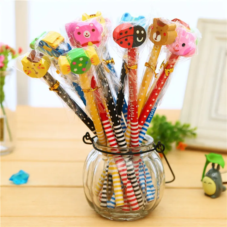 Custom Gift Animal Eraser Topper Pencils Cute for Kids