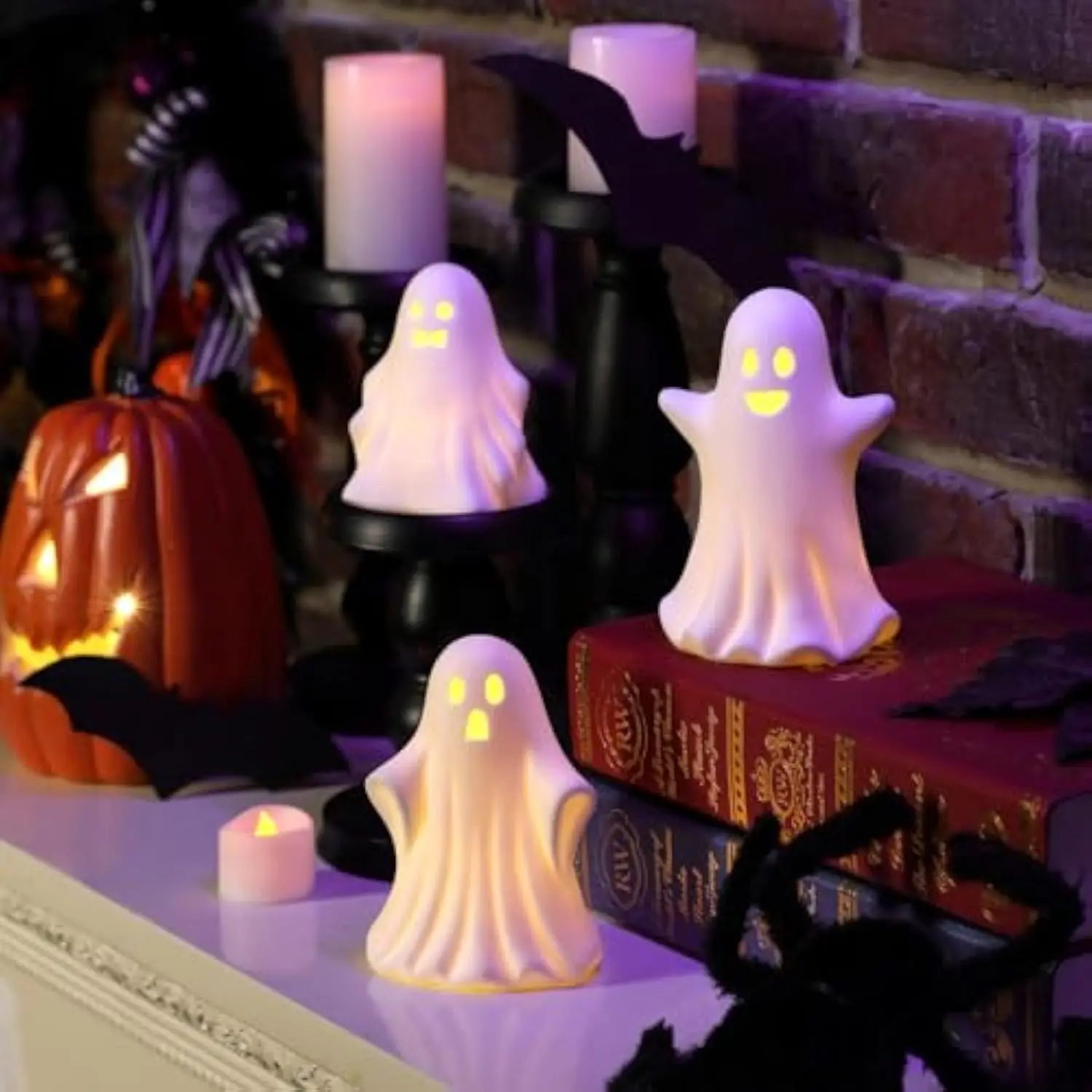 Customizable Gothic Ceramic Ghost Glowing, Halloween Ghost Decoration, Suitable for Halloween Home Interior Decoration