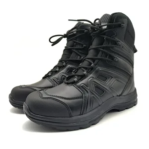 Outdoor Sports Tactical Boots High Top Lace-up Steel Toe Winter Water-Repellent Rubber EVA Shock Absorption Anti-Slip Safety