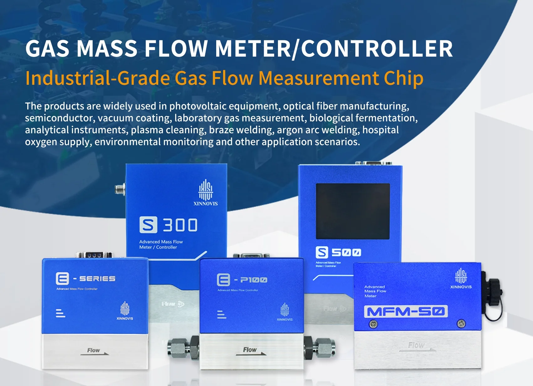 Mass Flow Meter for Gas Air N2 H2 O2 Ar He CH4 CO2 C3H8 0.01 ~1000slm RS485 4~20mA Xinnovis Factory Mass Flow Controller