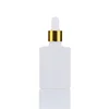 Flacone bianco satinato da 30 ml con contagocce oro+bianco