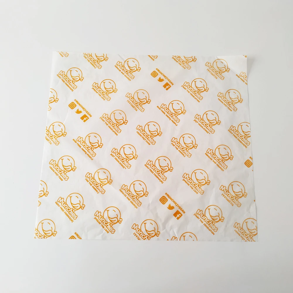 Deli Food Wrapping Paper Custom Greaseproof Wax Paper Food Grade Tissue Paper Printed