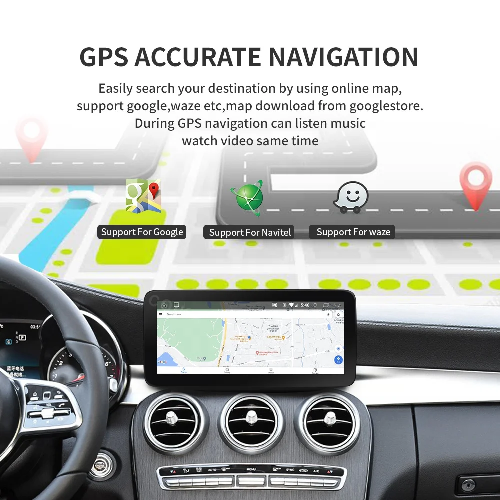 Android 12  Wireless Carplay GPS Radio BT 4G Car Full Touch Screen for Mercedes-benz a CLA GLA W176 2013-2018