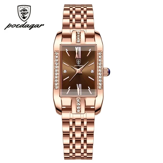 POEDAGAR 365 High Quality Diamond Watch Top Brand Fashion Business Rectangle Waterproof aperçu 10