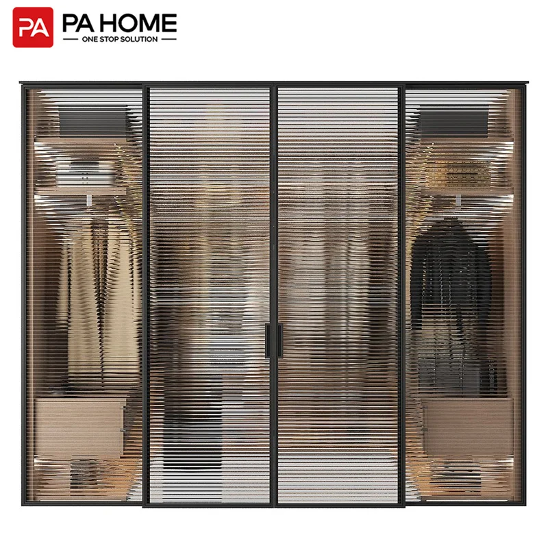 PINAI Cheap Smart Sliding Open Custom Luxury U Shaped Wardrobe Closet