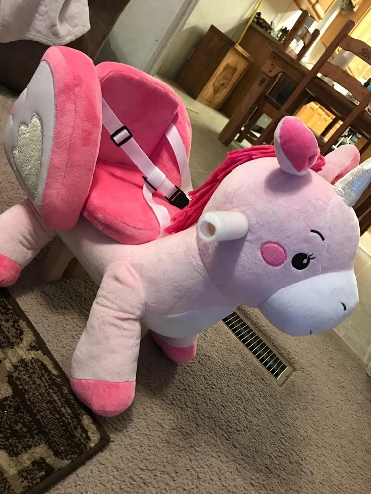 Riding Stuffed Animal Soft Plush Toys Kids Plush Wooden Baby Unicorn