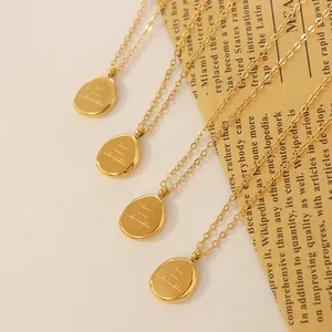 Geometric Irregular Cute Stainless Steel 18K Gold Plated Strand Clavicle Pendant Necklace