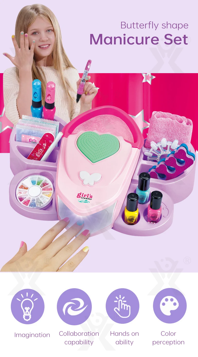Chengji New Children Pretend Play Manicure Set Girl Fashion Art Makeup