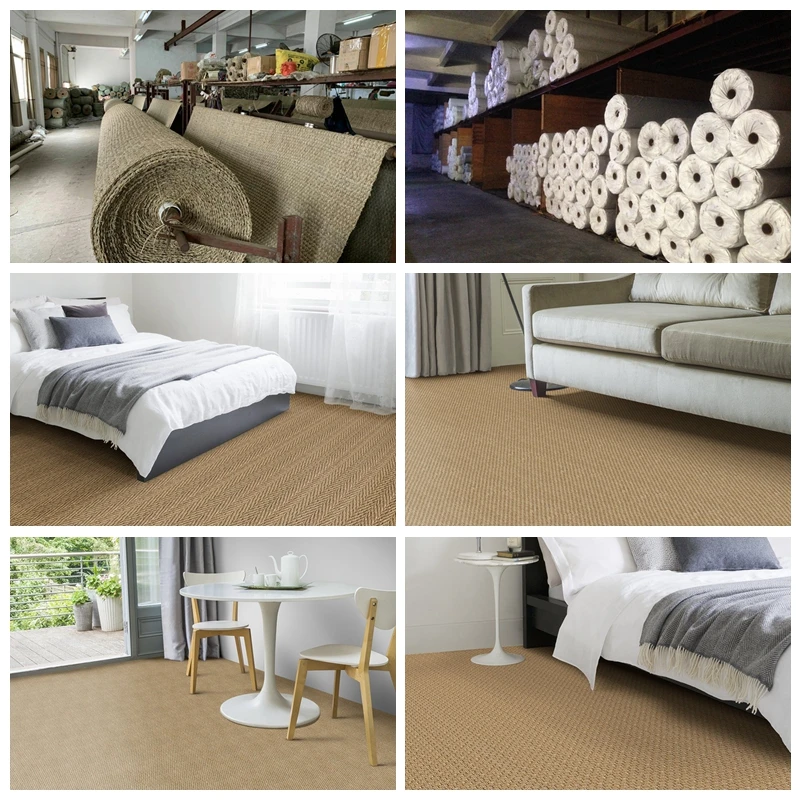 Natural Fiber Wall to Wall Seagrass Carpet Sea Grass Carpet Roll Floor Covering for Home Hotel Resort