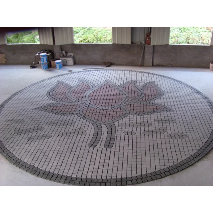 Custom Unique Design Driveway Pattern Flamed Surface or Natural Split Mesh Granite Medallion Paver Stone