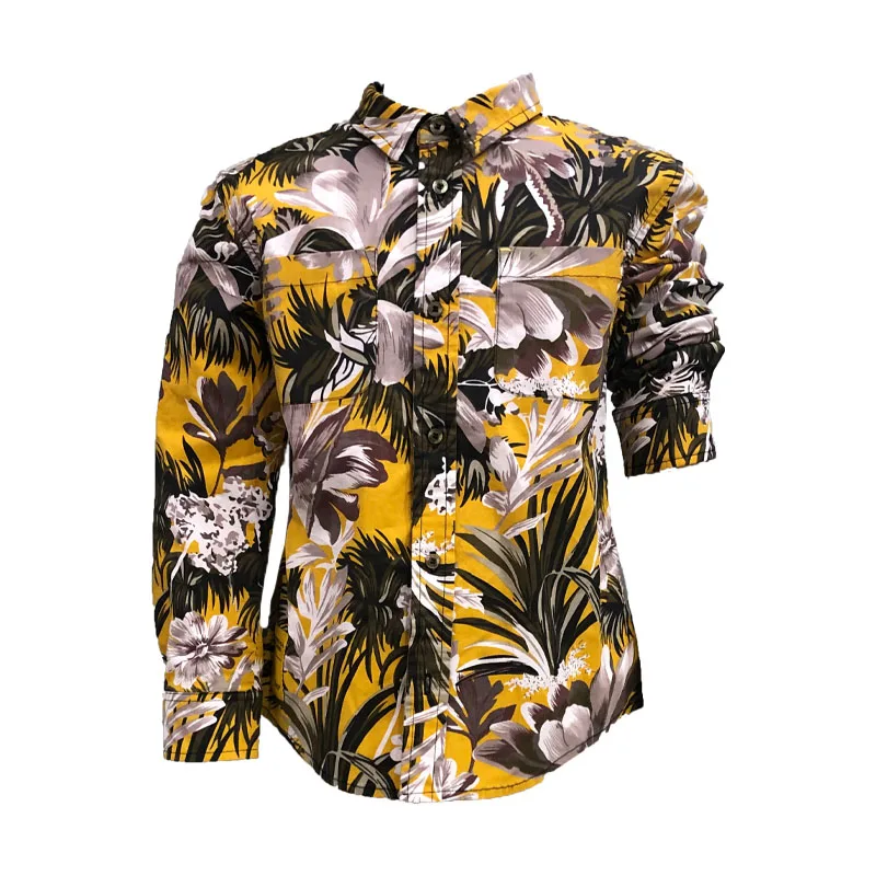 Лидер продаж дышащая рубашка из вискозы детская специальная блузка с цветочным принтом свободная длинная для