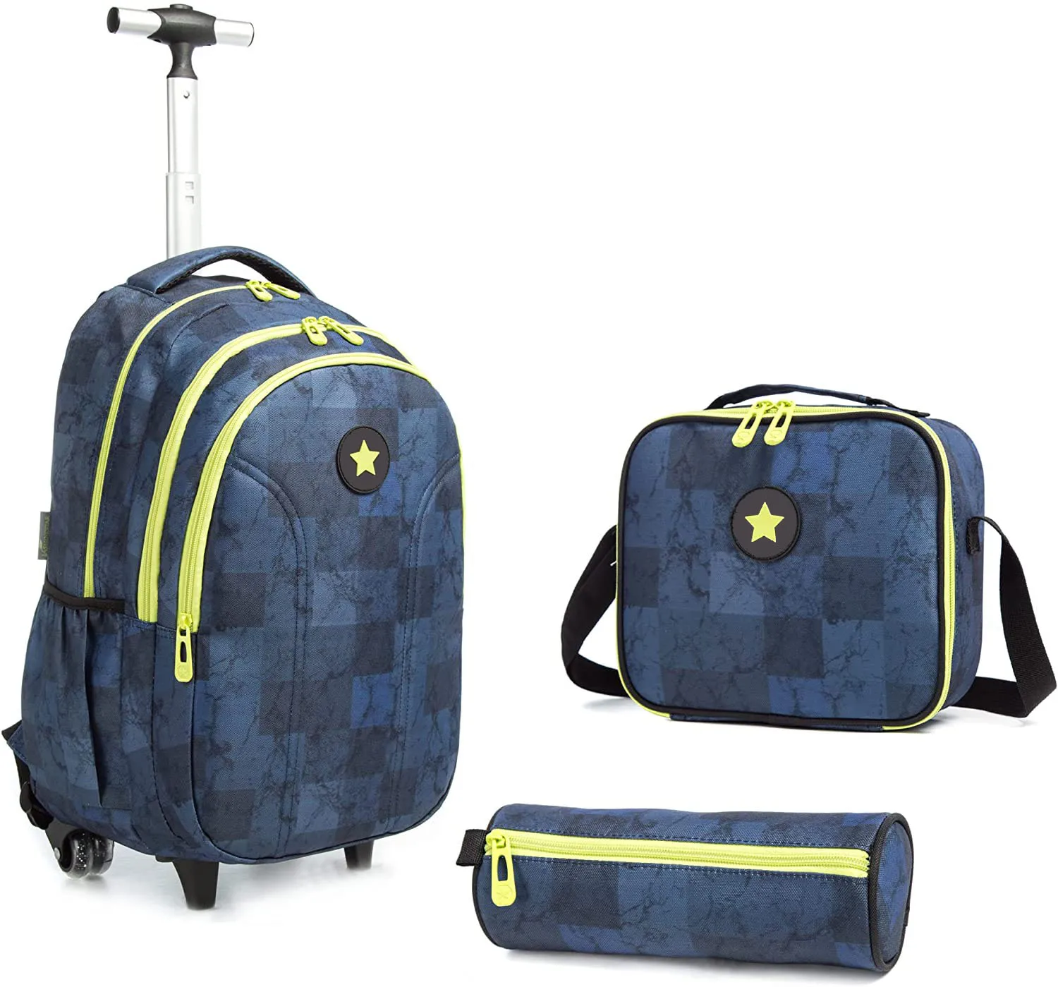 18 Inch Wheeled Kids Rolling School Bag with Pencil Case