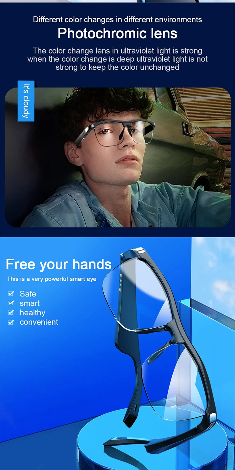 Original Lenovo Mg10 Smart Wireless Sunglasses Bone Conduction