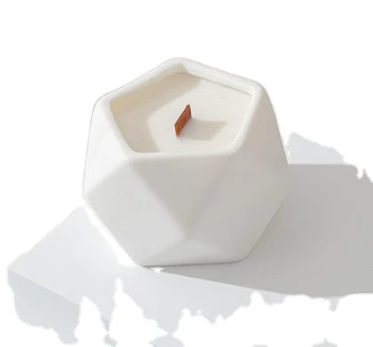 Nordic handmade irregular white round bottom cylindrical festival decoration ceramic custom logo cement matte diamond container