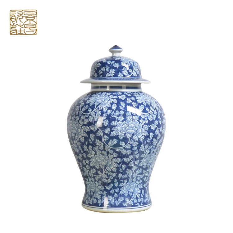 Fashion Home Decoration Ceramic Ginger Jar Blue White