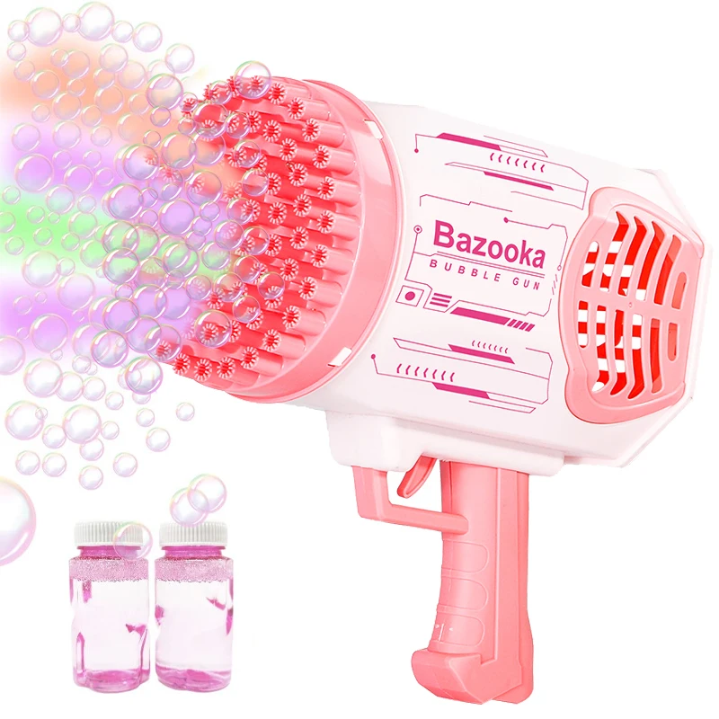 Wholesale Automatic Electric Kids 69 Holes Rocket Boom Bubble Launcher Shooter Gun Machine Toys Bazooka Bubble Gun For Kids