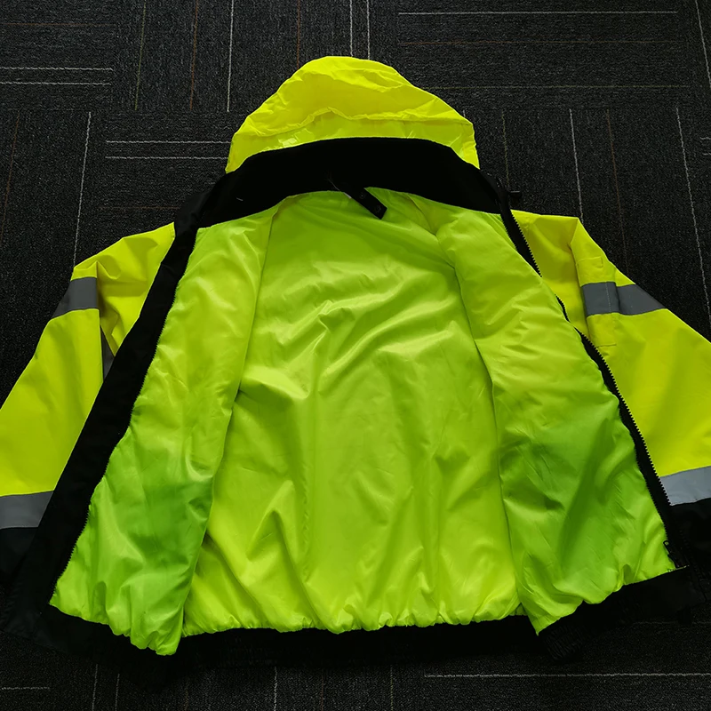 Wholesale Hoodie Workwear 3in1 jacket Tape Fleece-Lined Jacket Reflective Safety Clothing Work Clothes