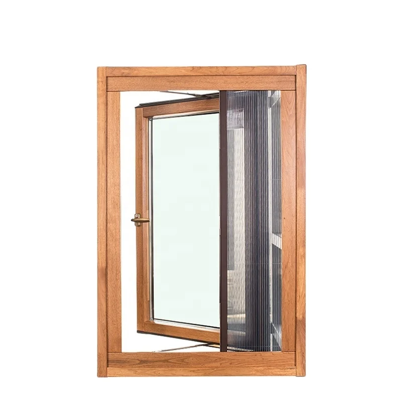 Деревянное окно с алюминиевым покрытием, открывающееся наружу, Европейский дизайн, деревянные окна в немецком стиле