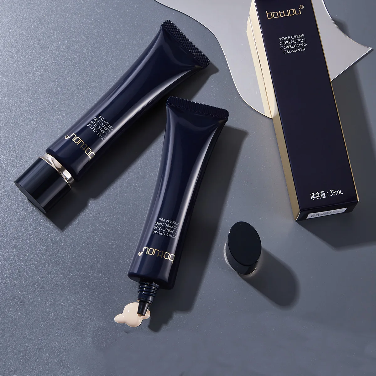 PE Tube Cosmetic Packaging 30ML40ml50ml60ml Soft Plastic Squeeze Tube Skin Care Isolation BB Cream with Long Nozzle