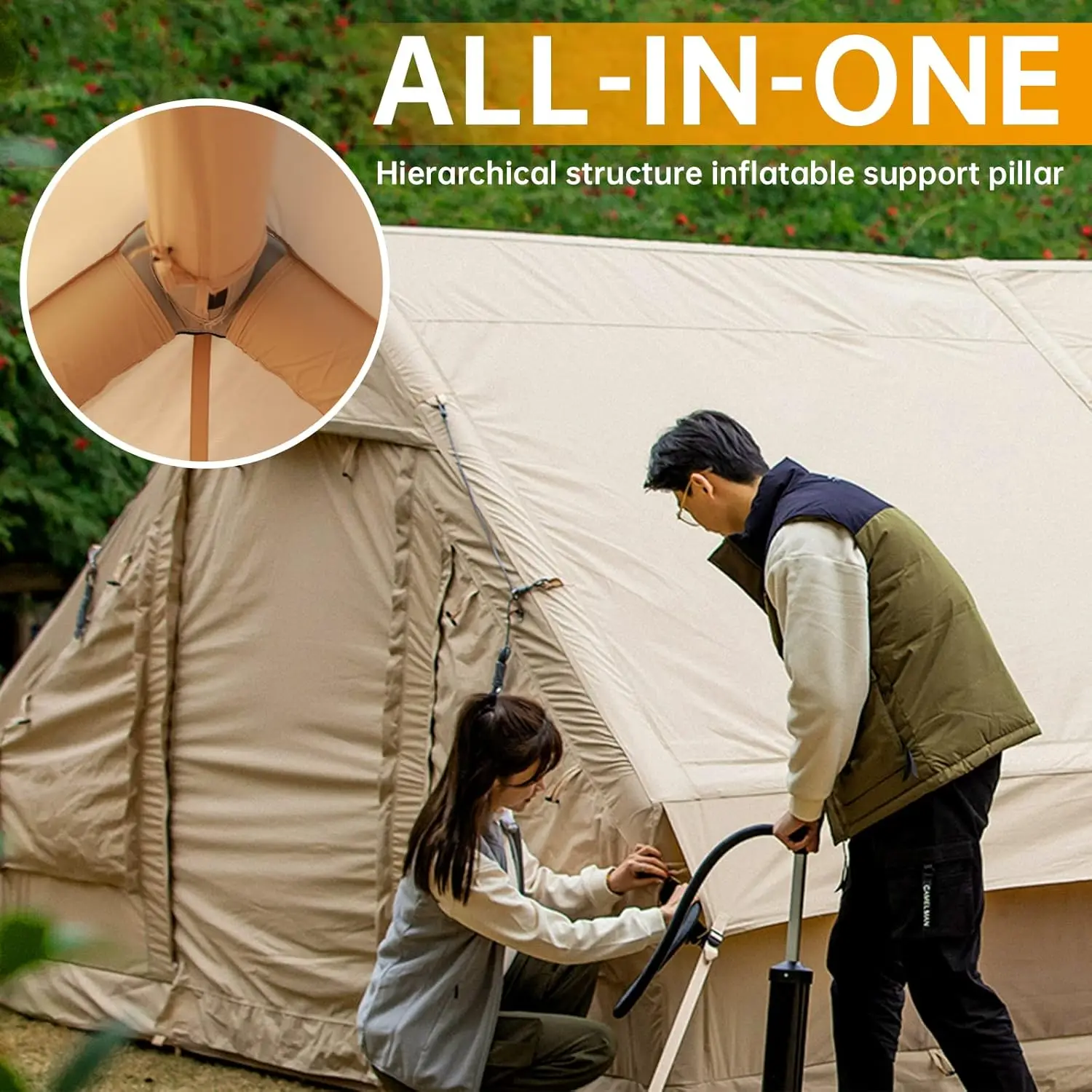 XZ OEM ODM Portable 4*3*2m Inflatable Party Camping Tent Waterproof Air Tent with Easy Set-up and Air Pump for Outdoor Camping