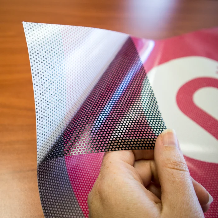Custom One Way Vision Printing Perforated Vinyl Window Mesh Sticker