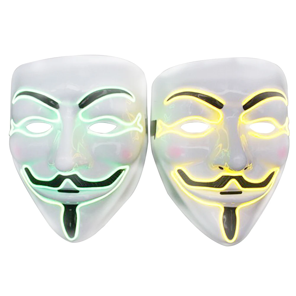 Máscara LED De Halloween Con Luz De Colores, Ajustable, Para Cosplay Y Fiestas, Con 2 Pilas AA Incluidas, Diseño Espeluznante De Purga