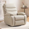 Sillón reclinable eléctrico mejorado color hueso con función de balanceo, giro y USB.