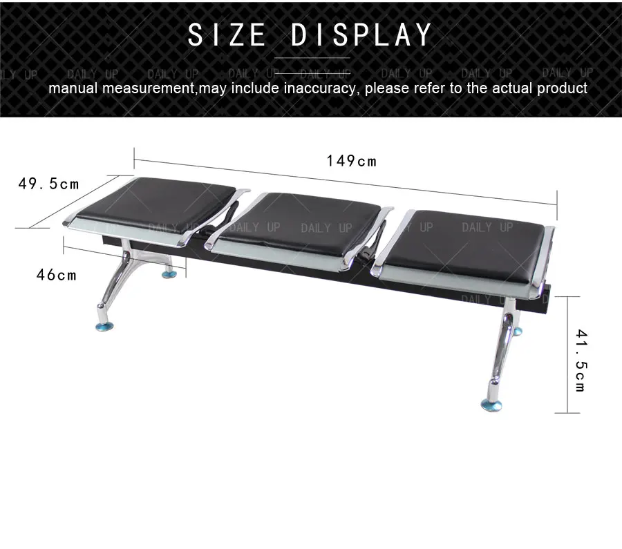 Public Backless Waiting Chair With Cushion hospital waiting room chairs