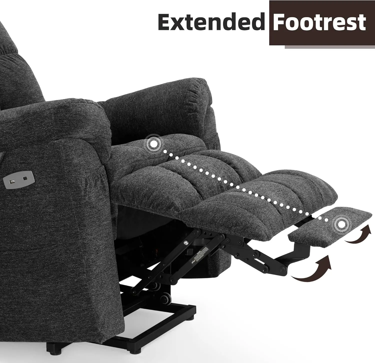 Heat and Massage Chair Recliner Lay Flat Triple Motor Power Lift Recliner Chair with Adjustable Headrest for Elderly People
