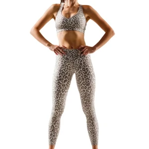 Yoga Set | Lock-In High Waist Pocket Leggings & Zero-Chafing Bra | Nocturnal Animal Print Gym-to-Outdoor Athleisure