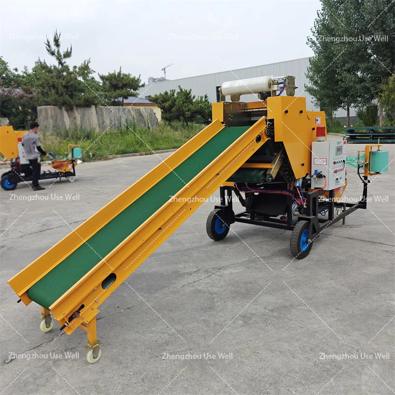 Diesel Motor Silage Hay Wrapping Machine Round Combined Silage Wrapper Machine Rice Husk Strip Compression Machine for Kenya