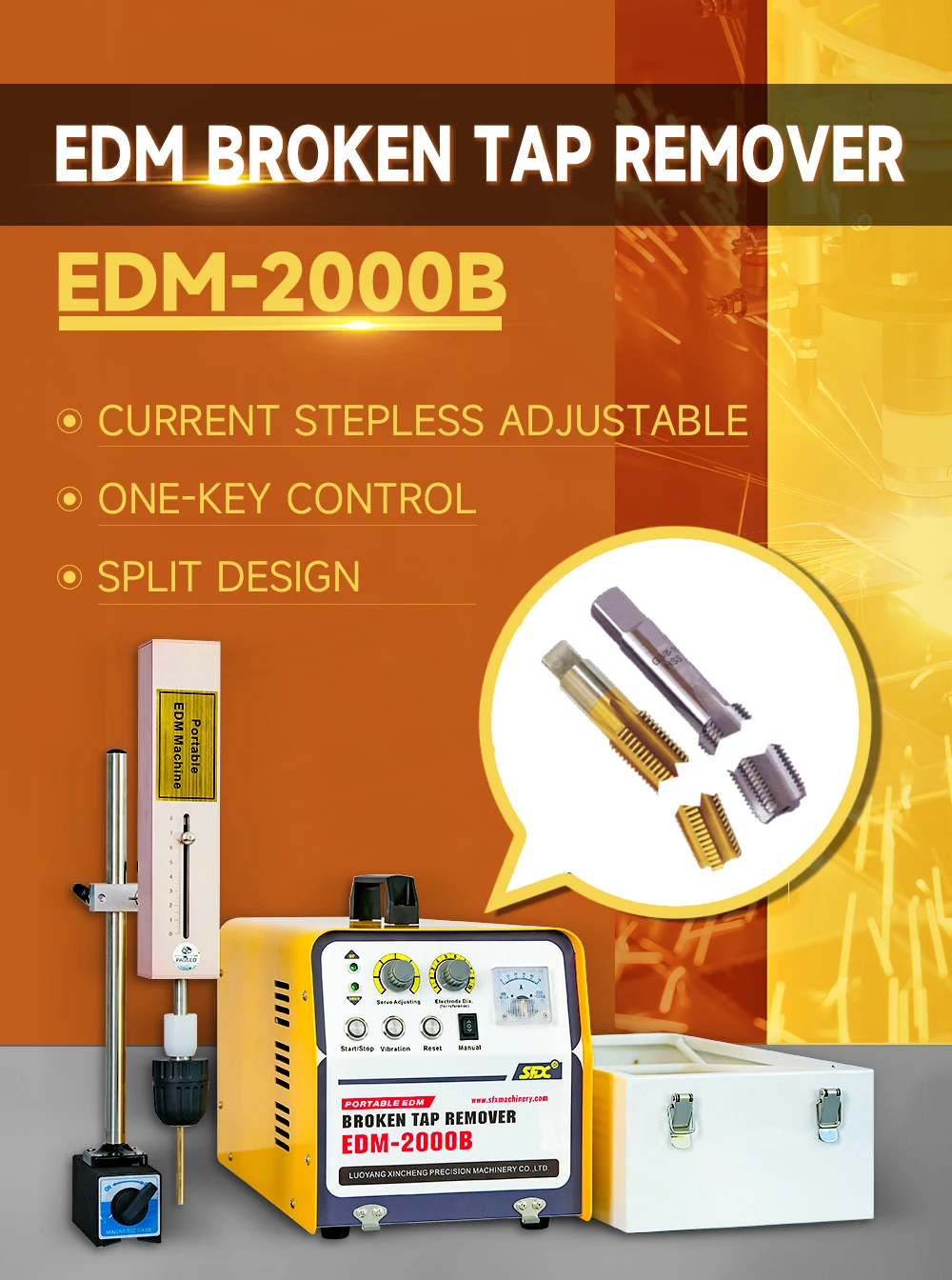 110v/220v Mini Edm Machine Sfx 2000w Edm2000b Small Edm Broken Tap
