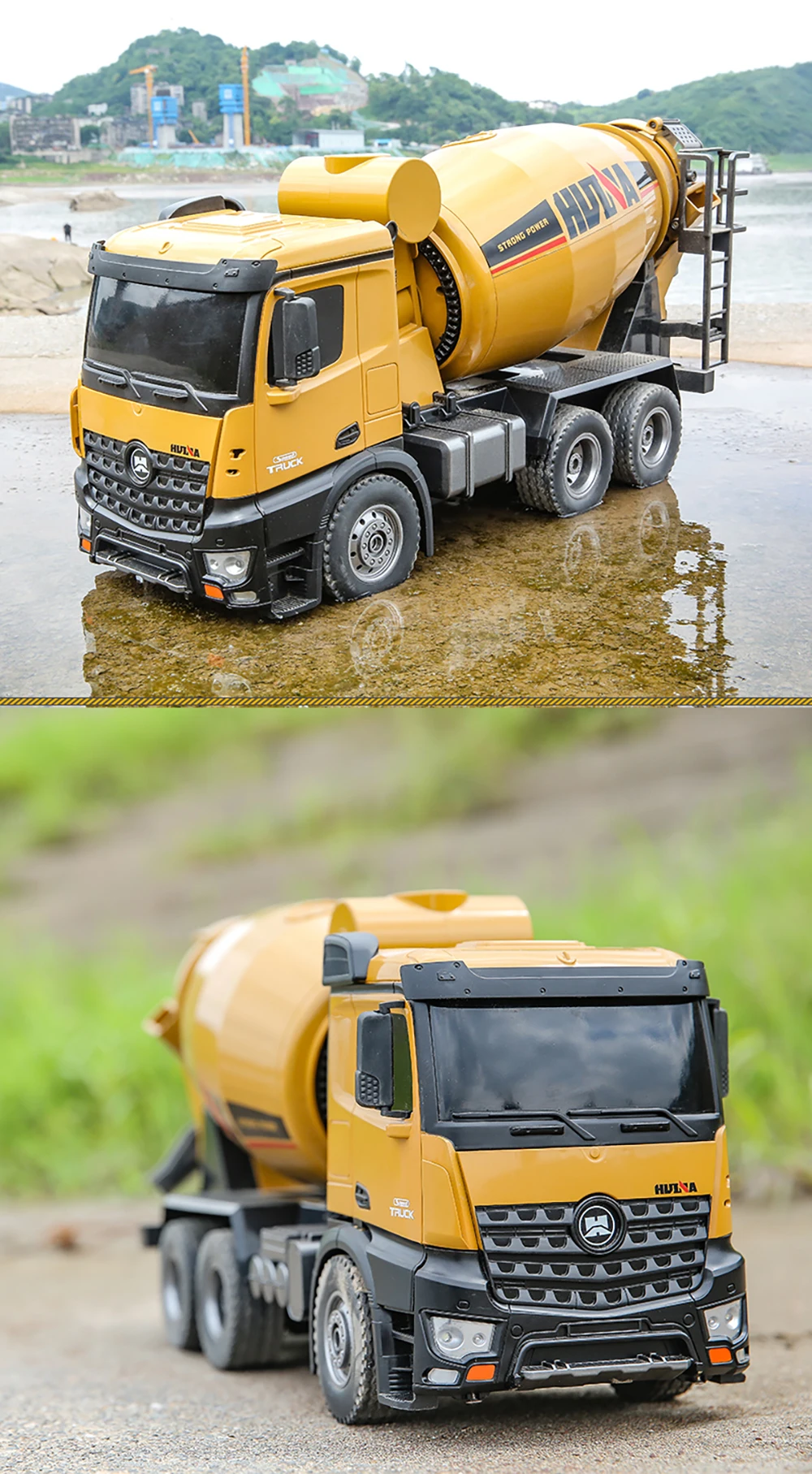 HOSHI HUINA 1574 1:14 RC Truck Tractor Engineering Car 2.4GHz Remote Control Car 10CH RC Mixer Trucks Toys Boys