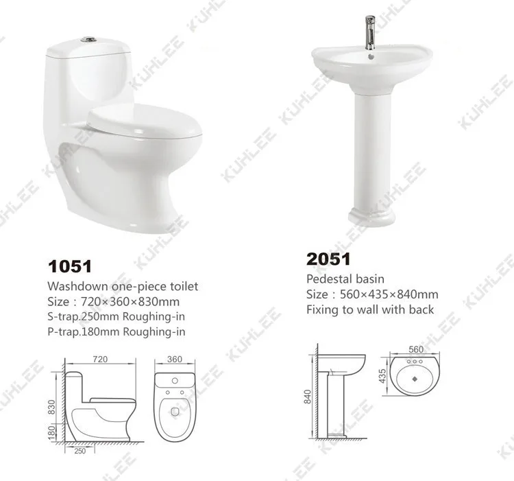 Cheap Price Washdown One Piece Toilet Pedestal Basin Ceramic Bathroom Sets Suite Sanitary ware