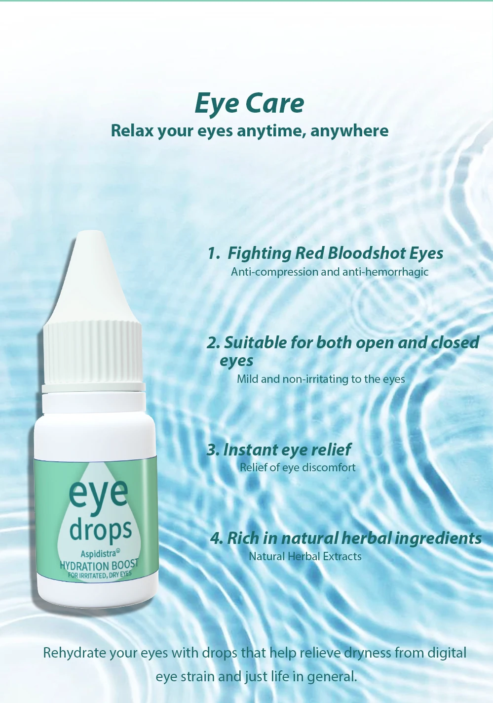 Chinese Herbal Medicine Herbal Eye Drops Liquid For Tired Eyes Improve