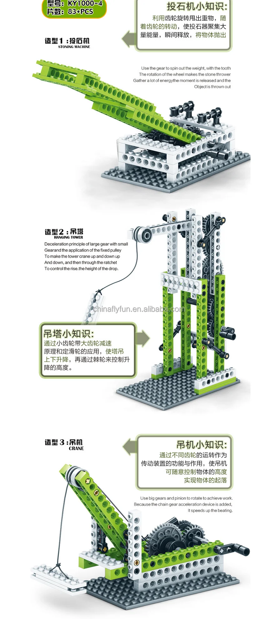 Diymall Mechanical Gear Technical Building Blocks Engineering Children