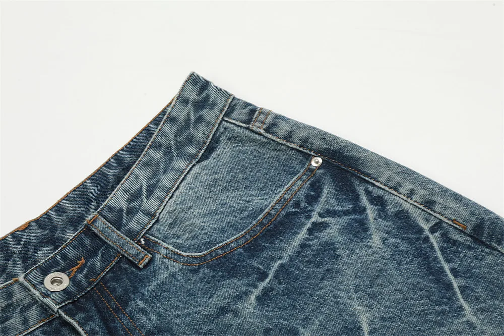Clothing Manufacturers Washed Distressed Vibe Loose Custom Denim Shorts Men Men's Shorts