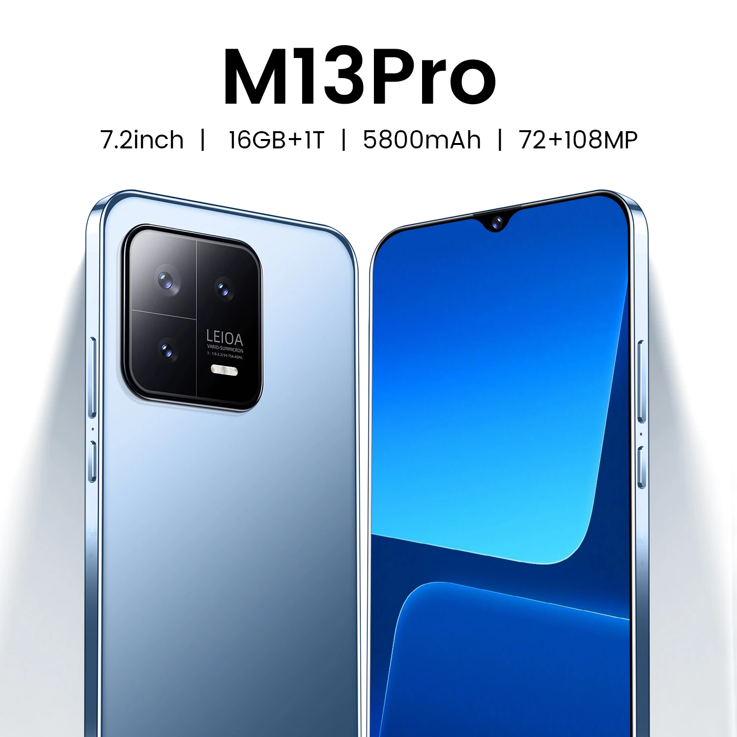 2023 новый смартфон M13 Pro 5G 72 + 108MP основная камера 7,2 