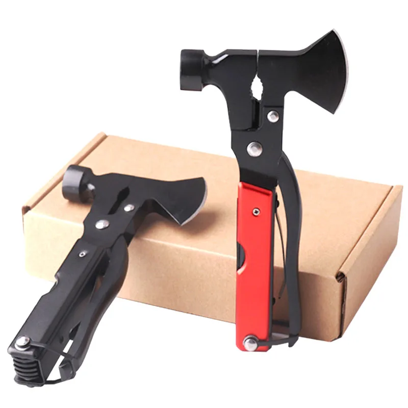 Multi-functional Outdoor Camping Portable Folding Lifesaving Emergency Tool axe Nail Hammer Car Life Window Breaker Hammer